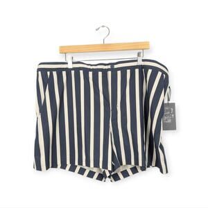 NWT VRST Navy Vertical Stripe Slim Fit Hybrid Swim Shorts Size XXL